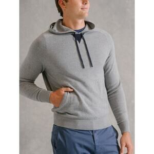 B Draddy Finn merino wool hoodie sweater Heathered gray nautical golf mens large